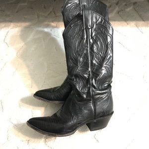 Justin black exotic lizard western cowgirl boots